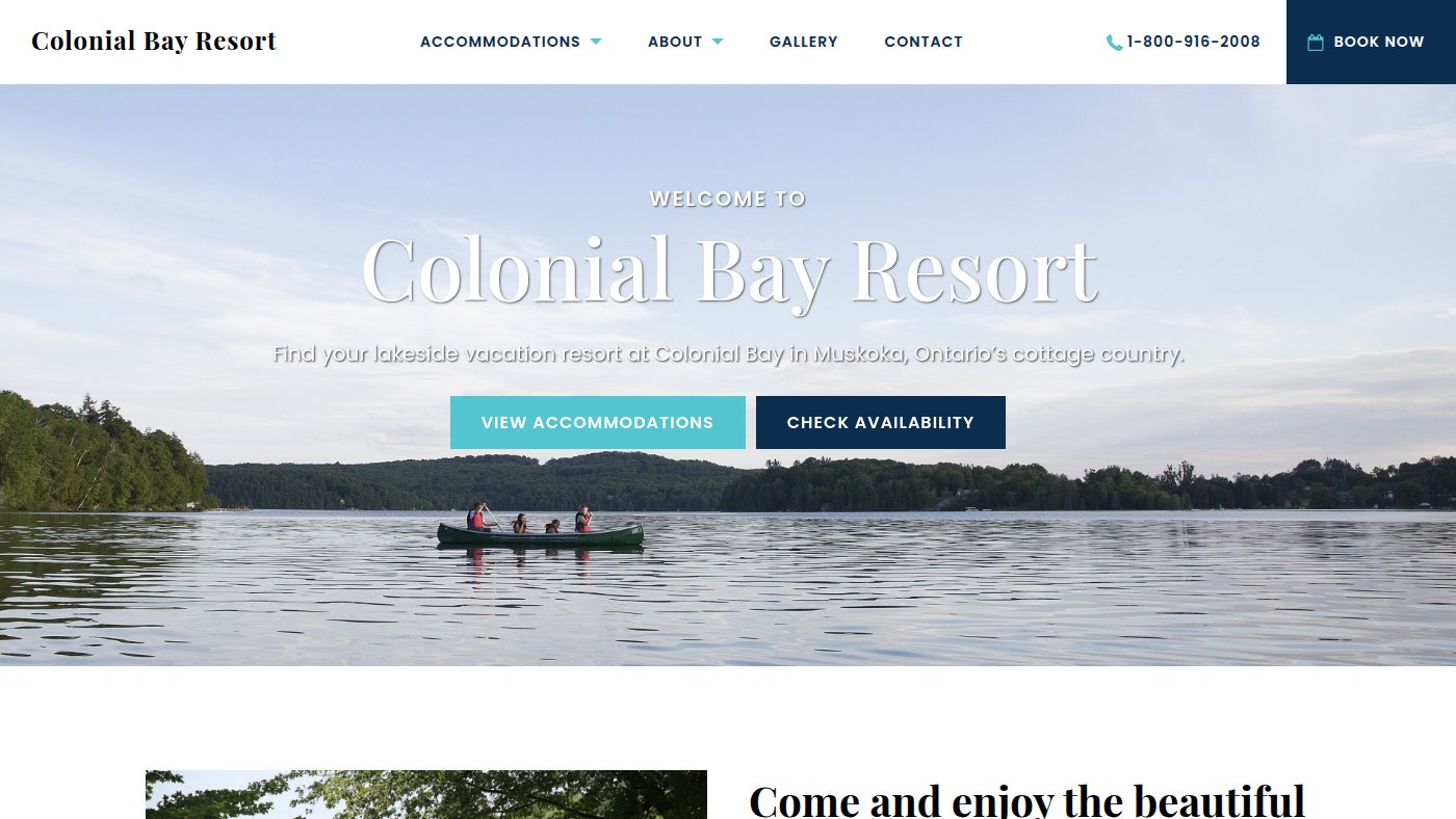 The home page of colonialbay.com