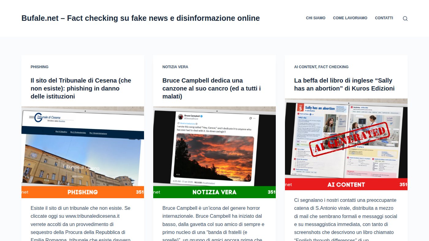 The home page of bufale.net