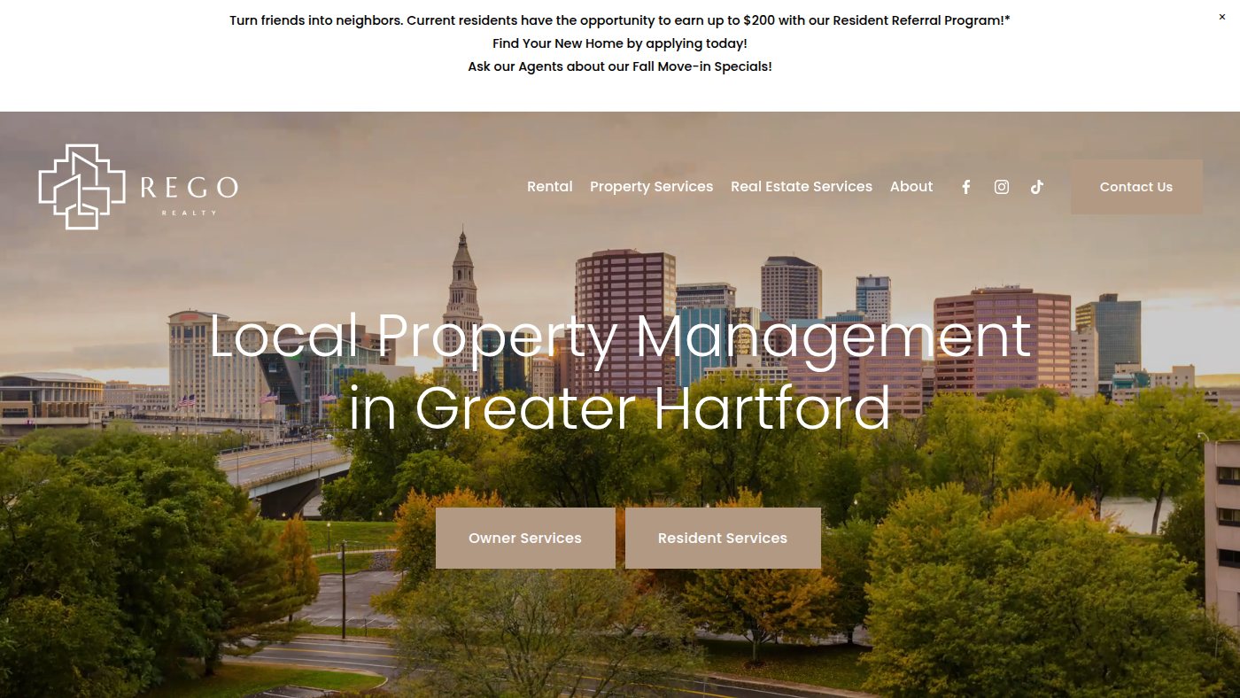The home page of regorealty.com