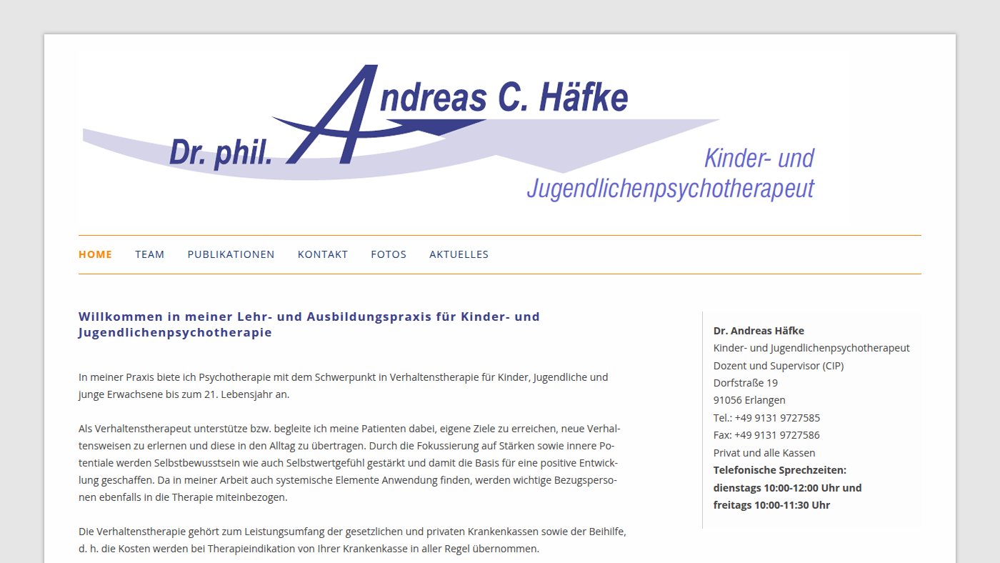 The home page of dr-haefke.de