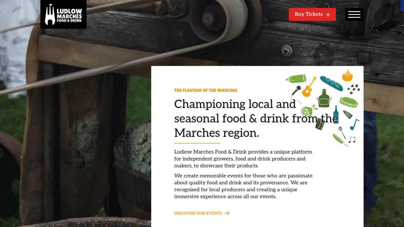 The home page of foodfestival.co.uk