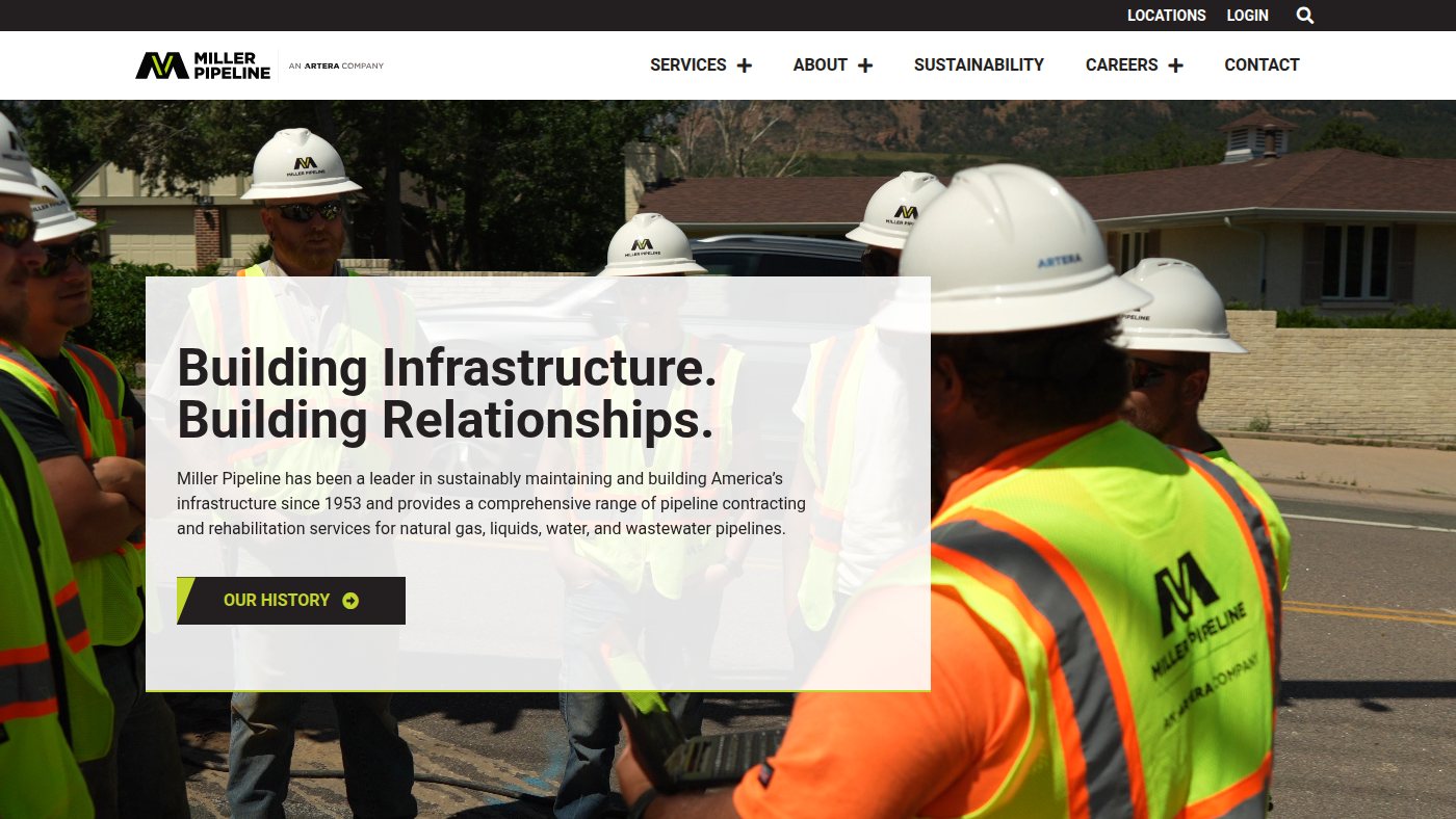 The home page of millerpipeline.com