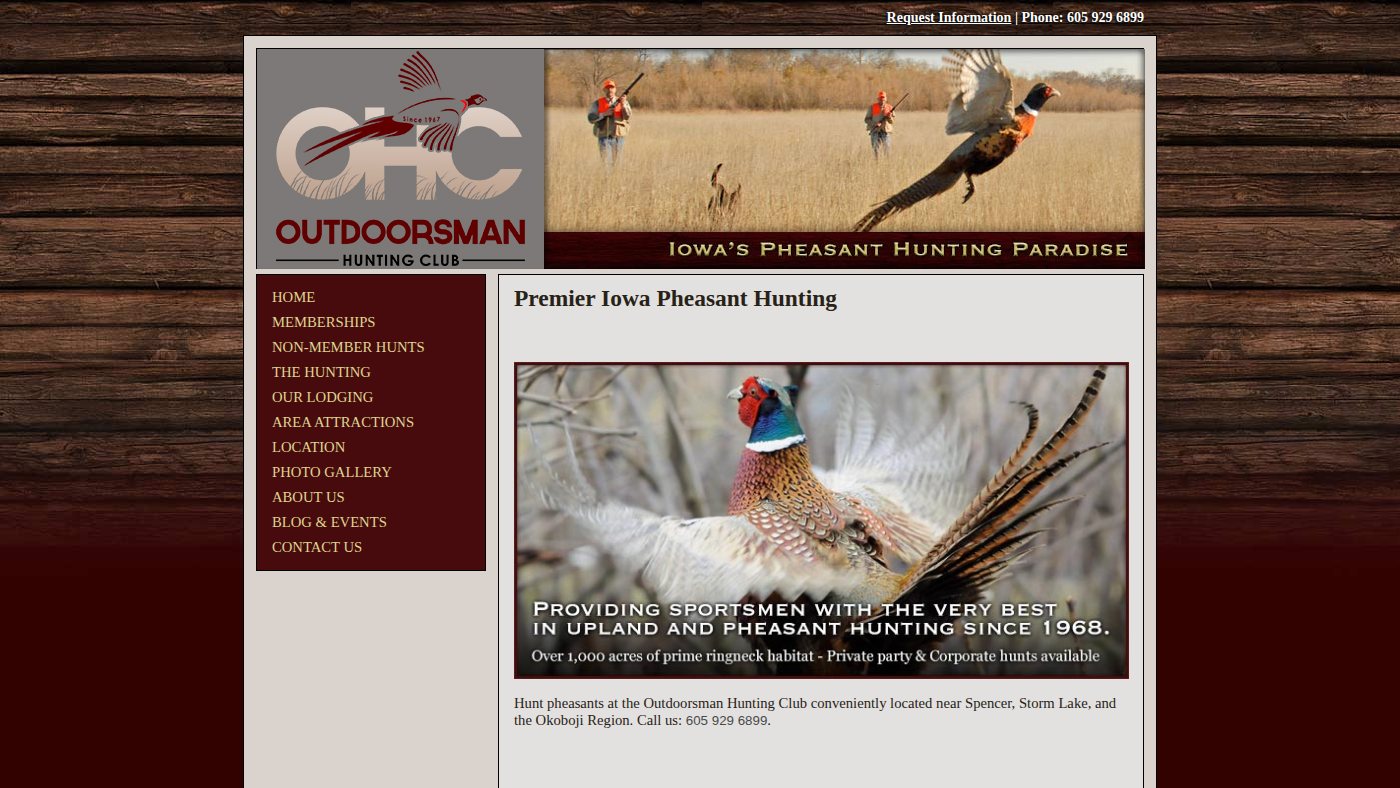 The home page of huntiowapheasants.com