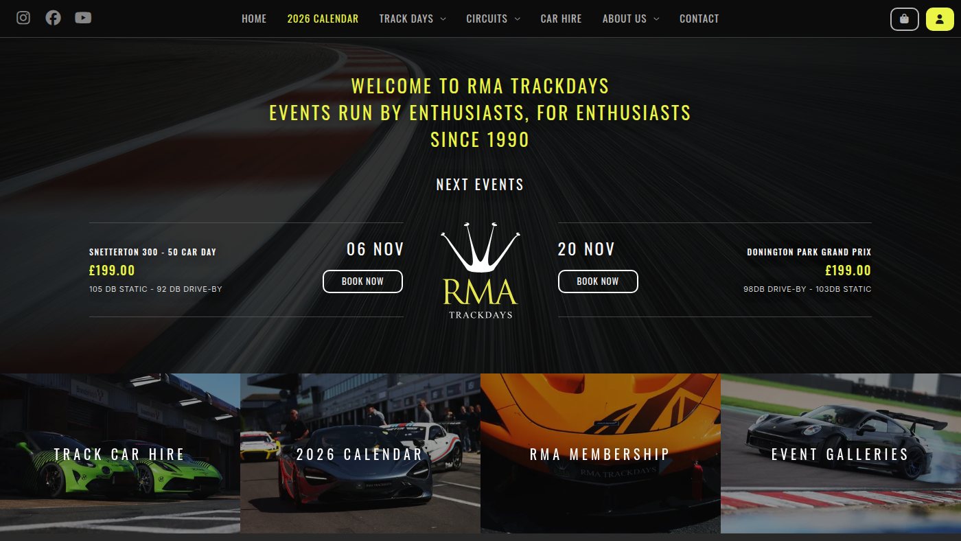 The home page of rmatrackdays.com