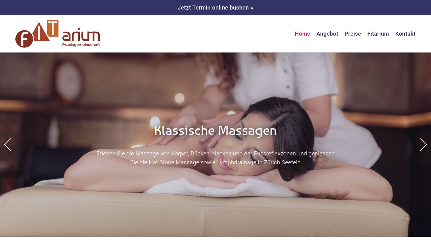 The home page of fitarium.ch