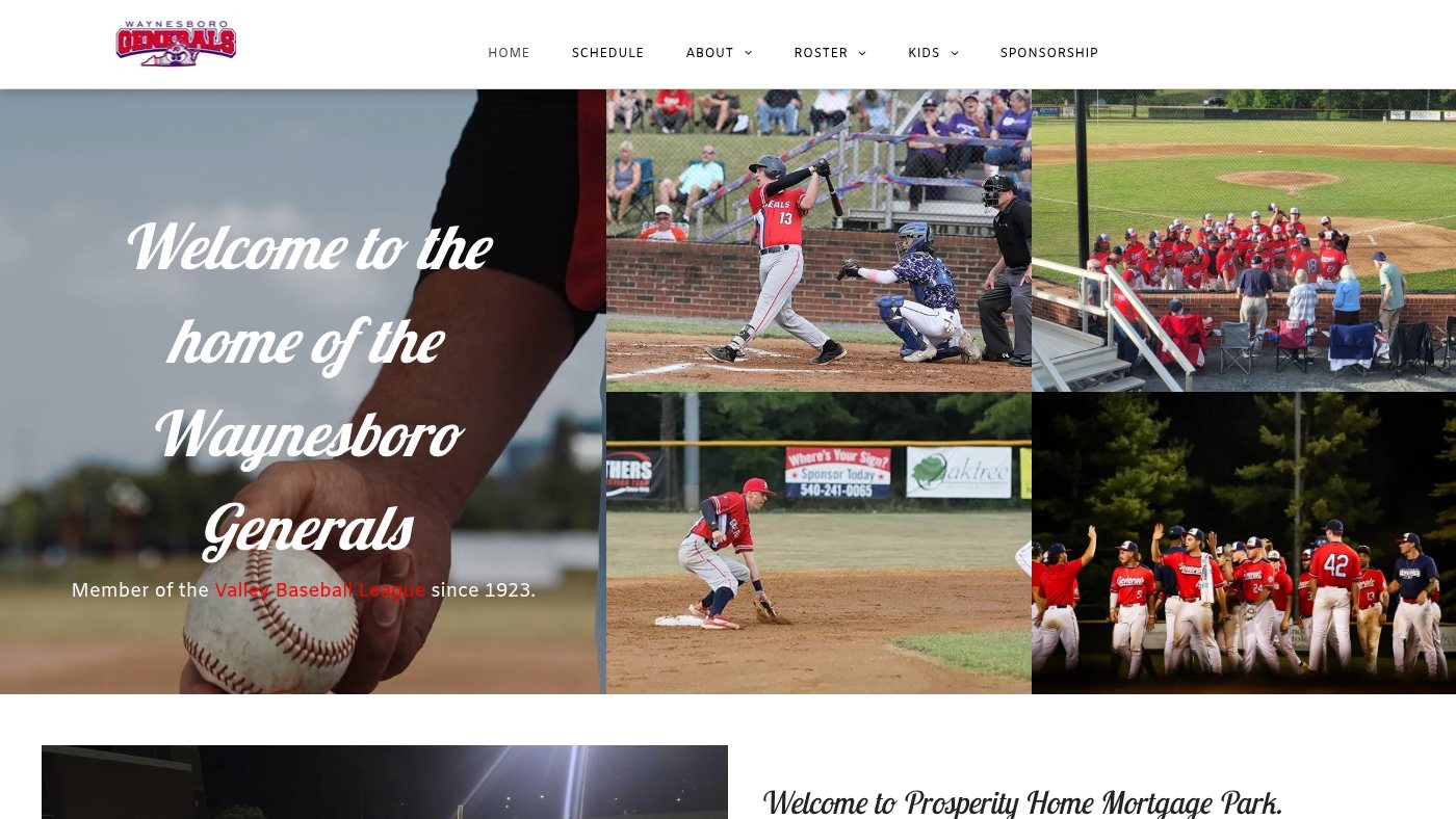 The home page of waynesborogenerals.net