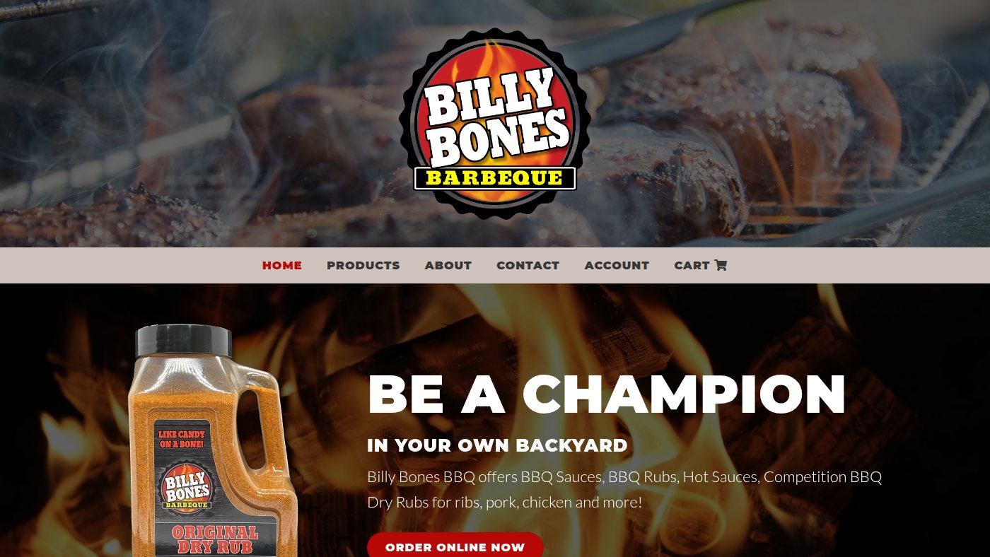 The home page of billybonesbbq.com