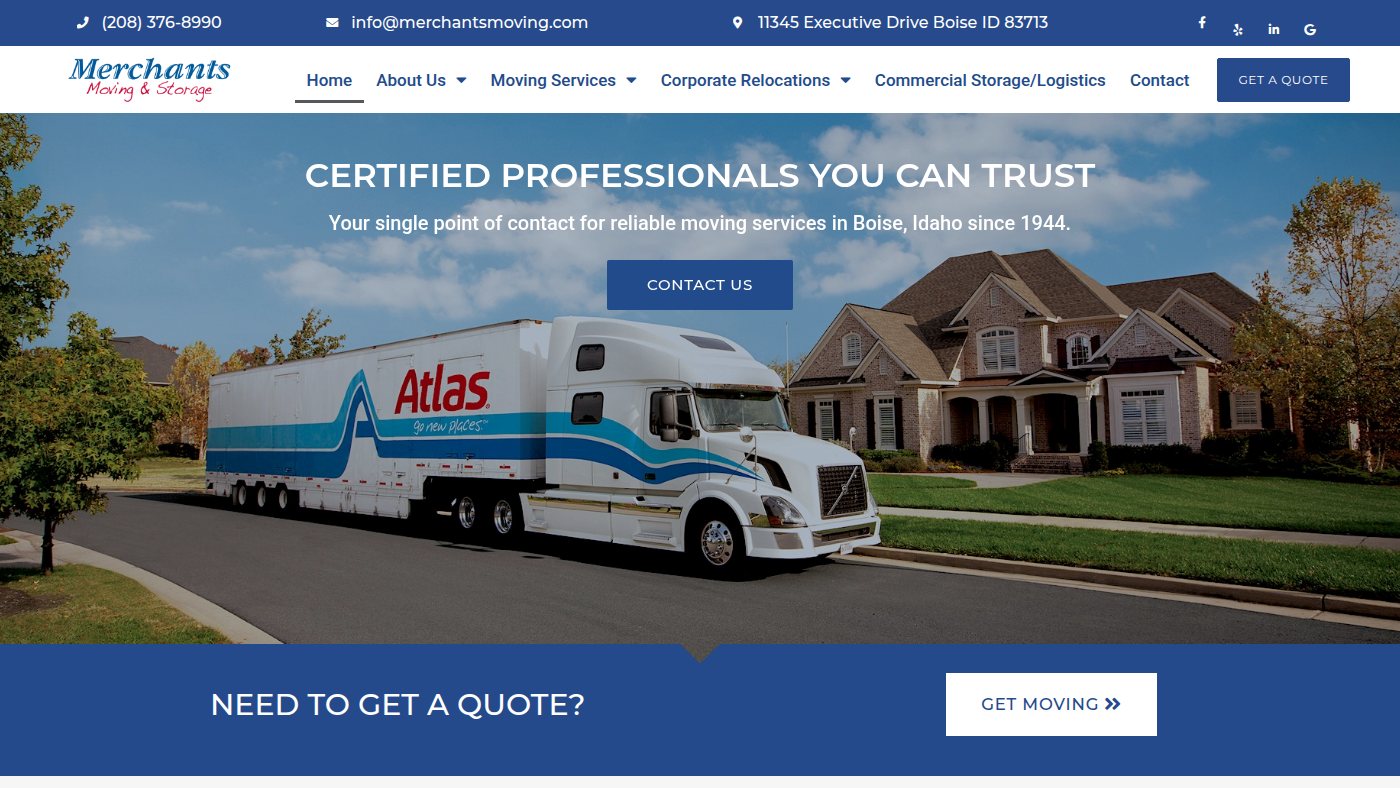 The home page of merchantsmoving.com