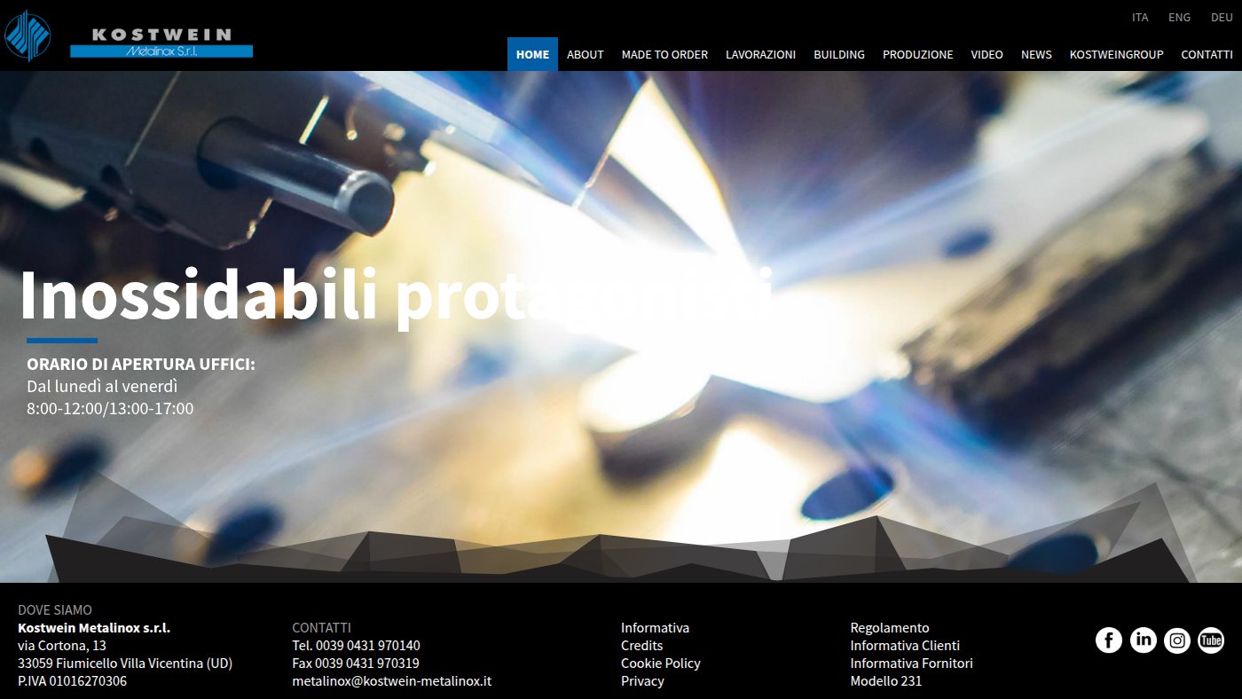 The home page of metalinox.it