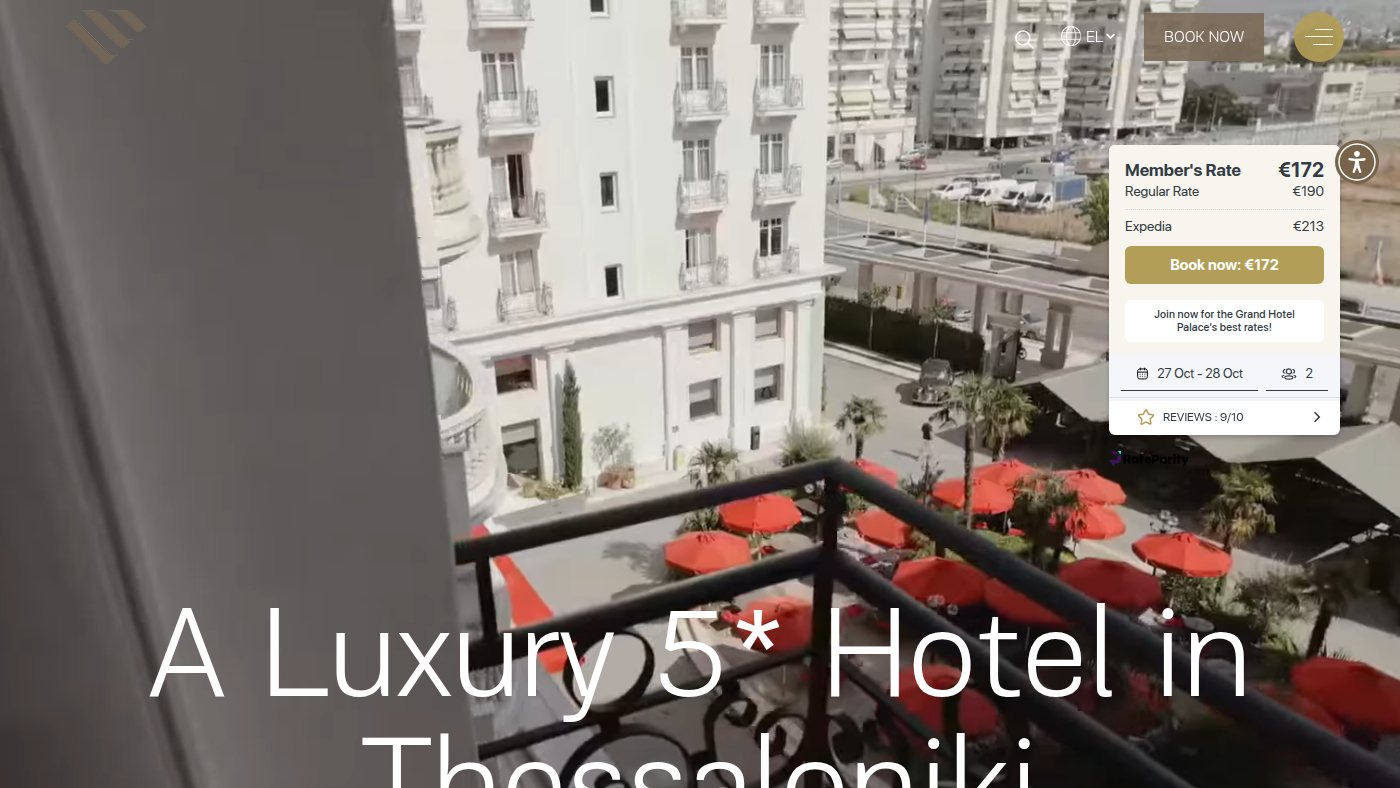 The home page of grandhotelpalace.gr