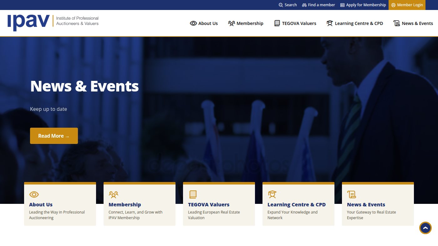 The home page of ipav.ie