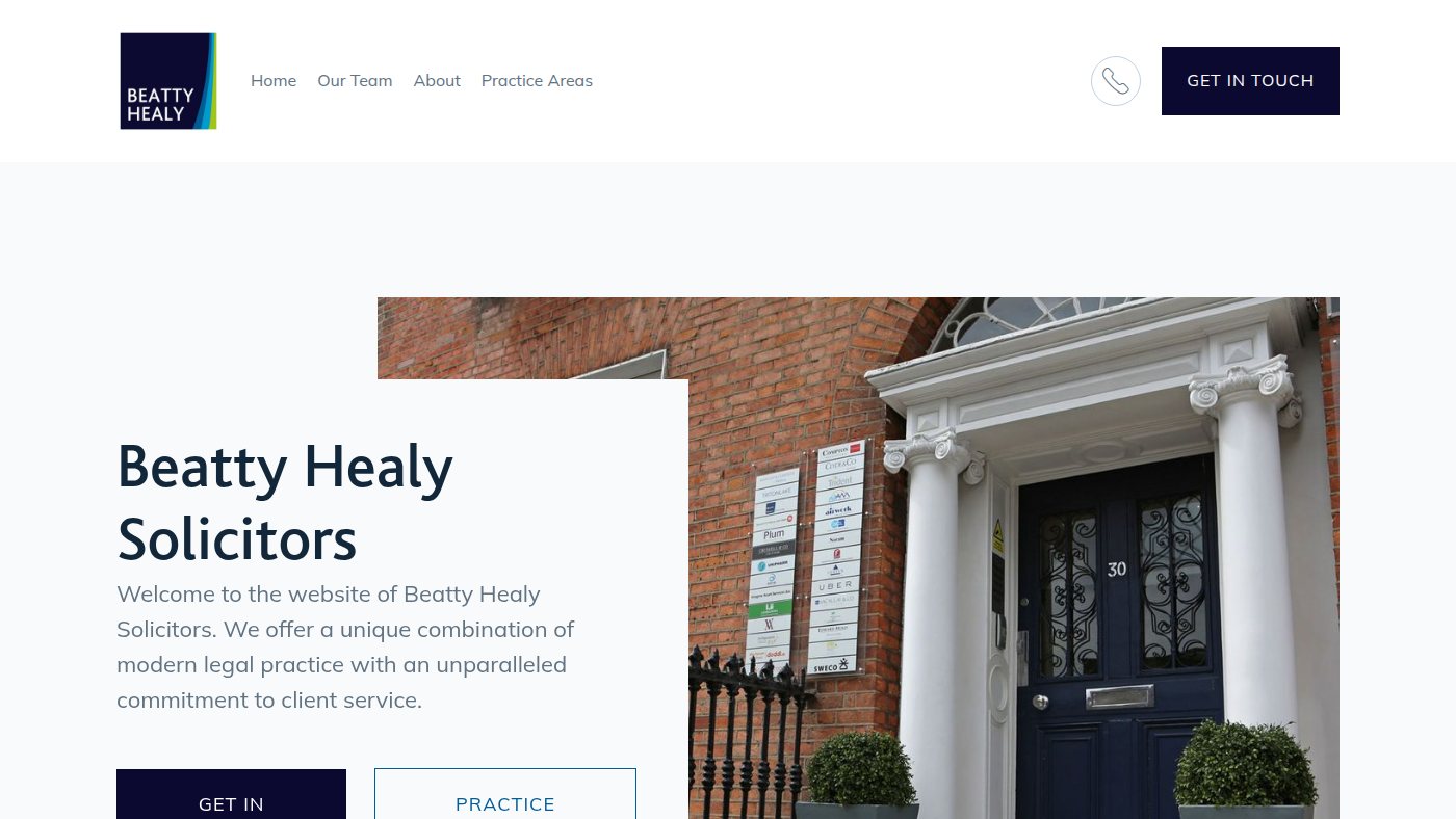 The home page of beattyhealy.ie