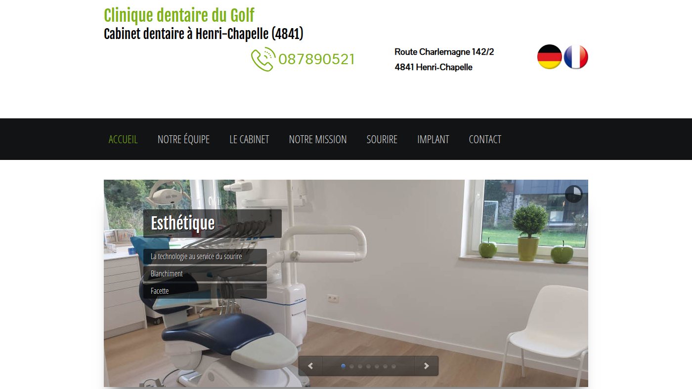 The home page of dentiste-dino-oepen.be