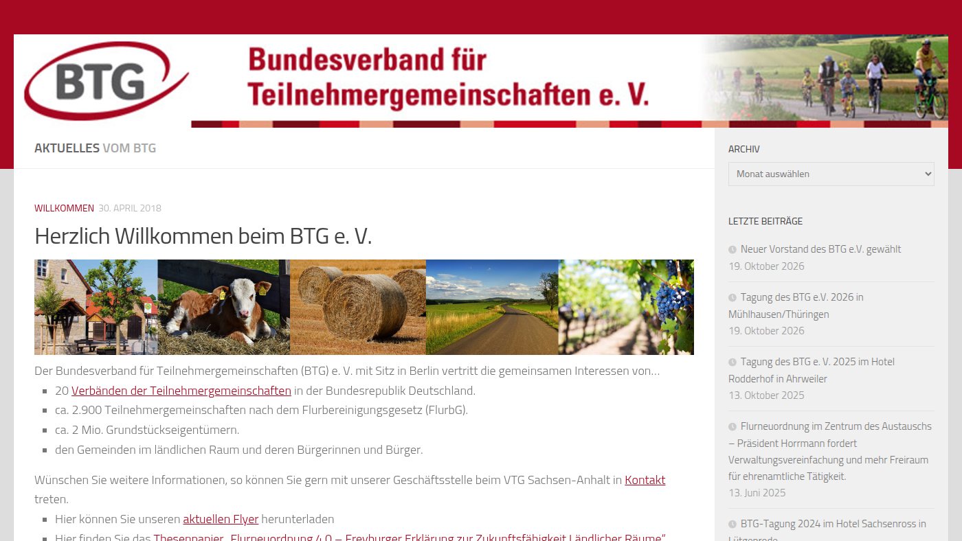 The home page of btg-bund.de