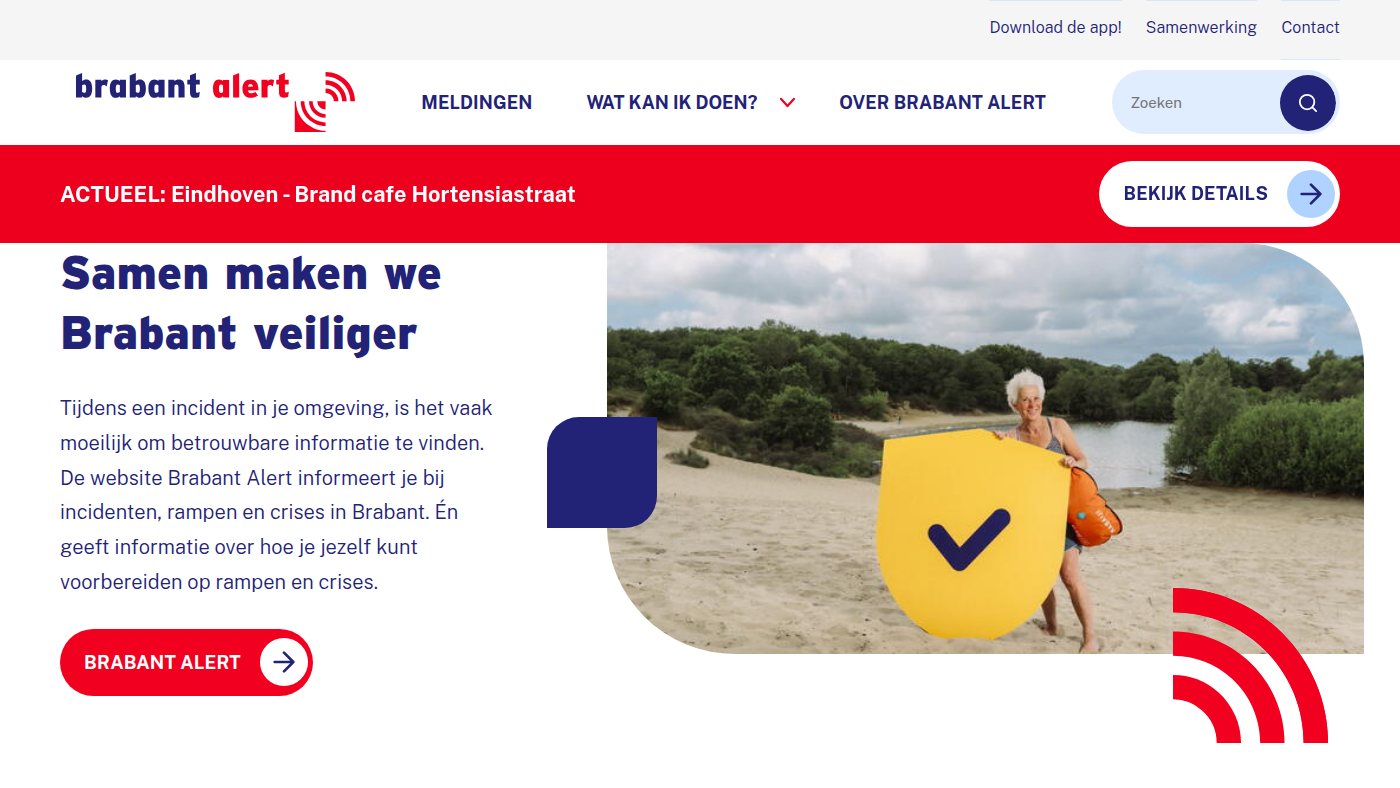 The home page of brabantalert.nl