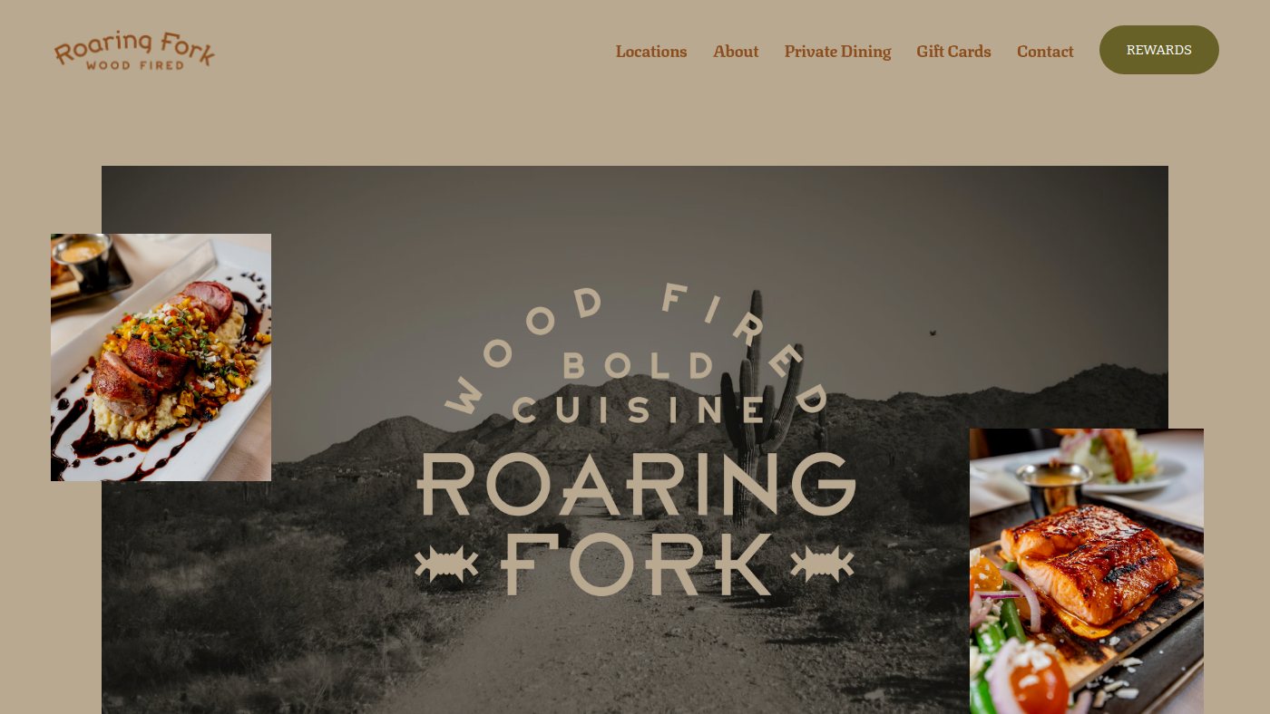 The home page of roaringfork.com