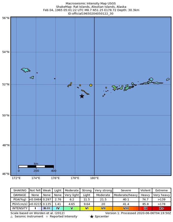 Magnitude 7.8 Rat Islands, Aleutian Islands, Alaska