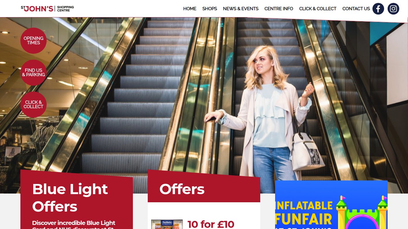 The home page of stjshopping.co.uk