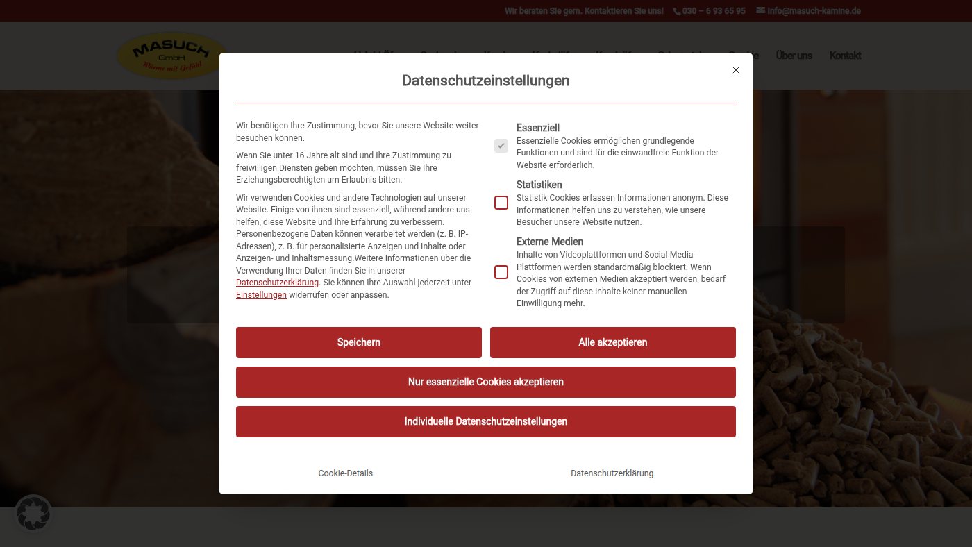 The home page of masuch-kamine.de