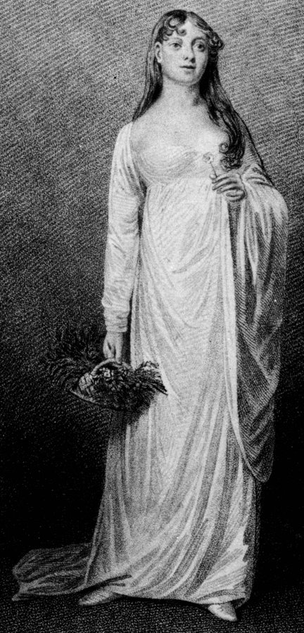 Mary Catherine Bolton (poi Lady Thurlow) nel ruolo di Ofelia nel 1813, di fronte all'Amleto di John Philip Kemble