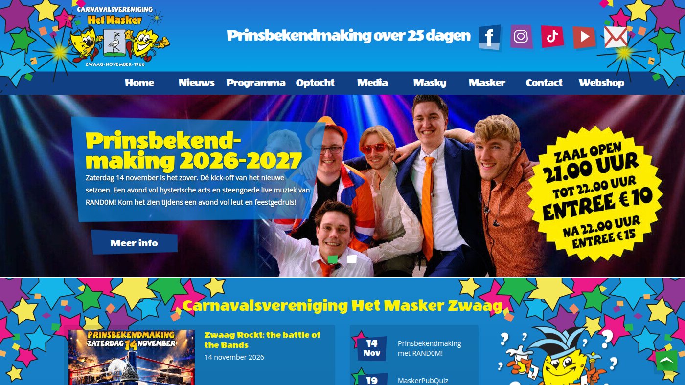 The home page of carnavalzwaag.nl