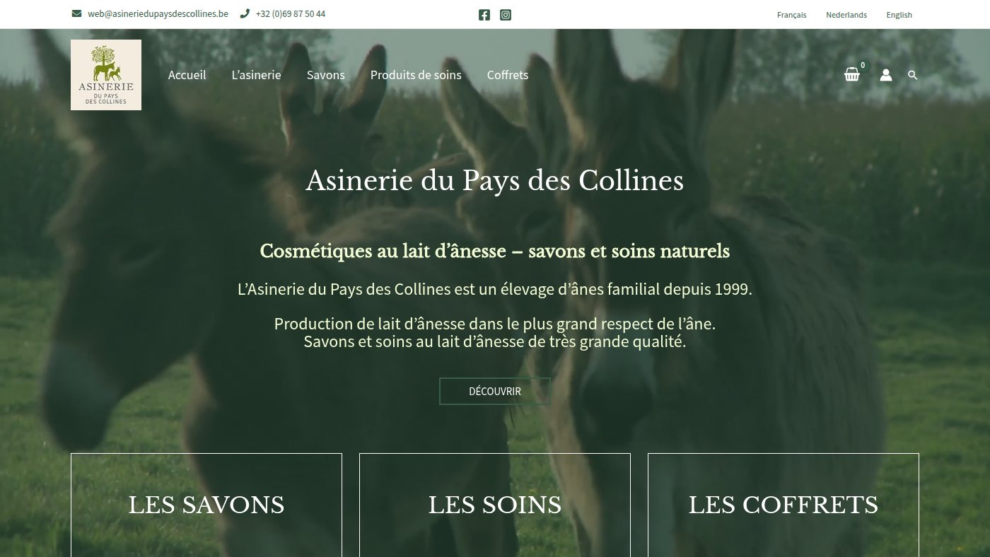 The home page of asineriedupaysdescollines.be