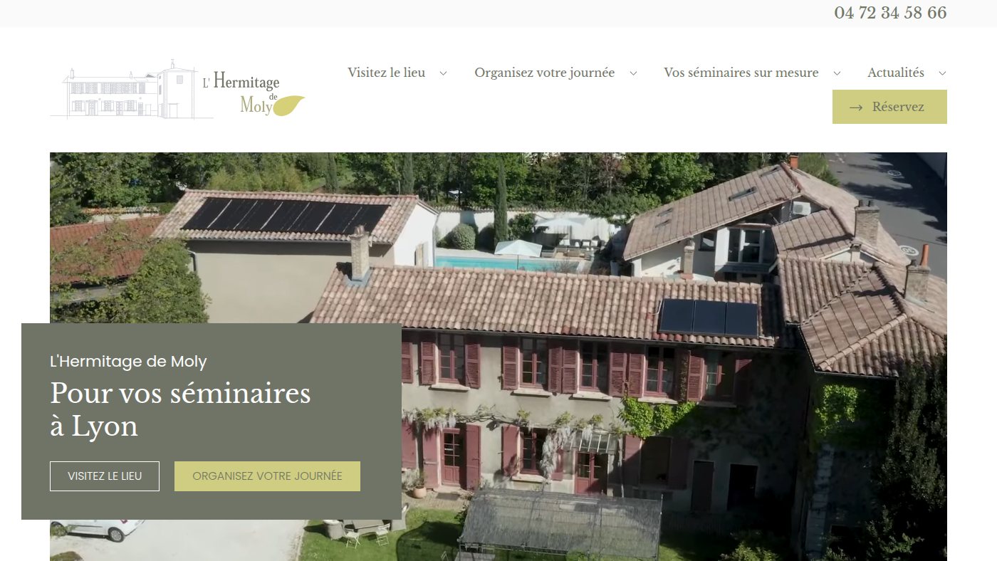 The home page of hermitagedemoly.fr
