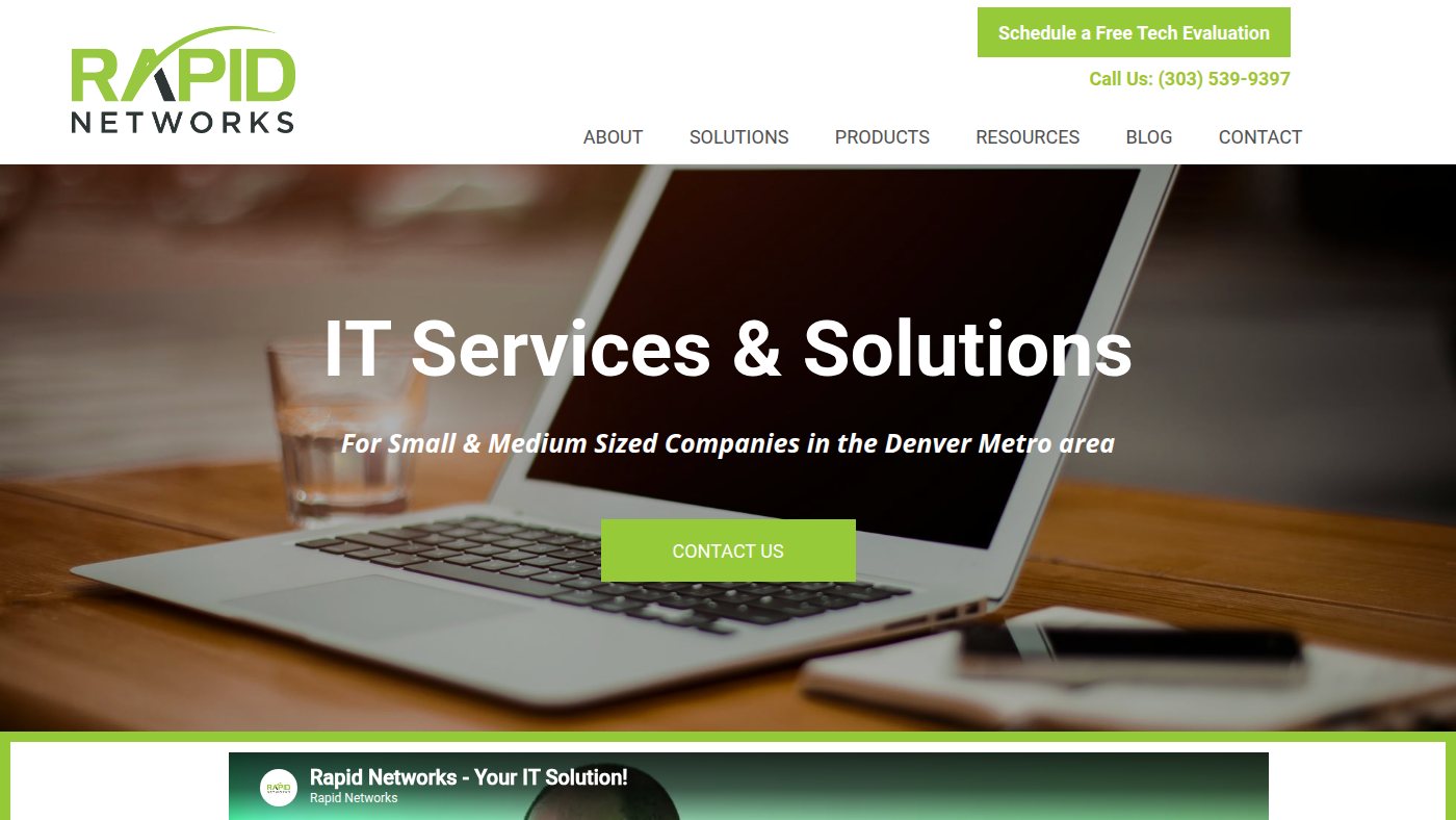 The home page of rapidnetworks.biz