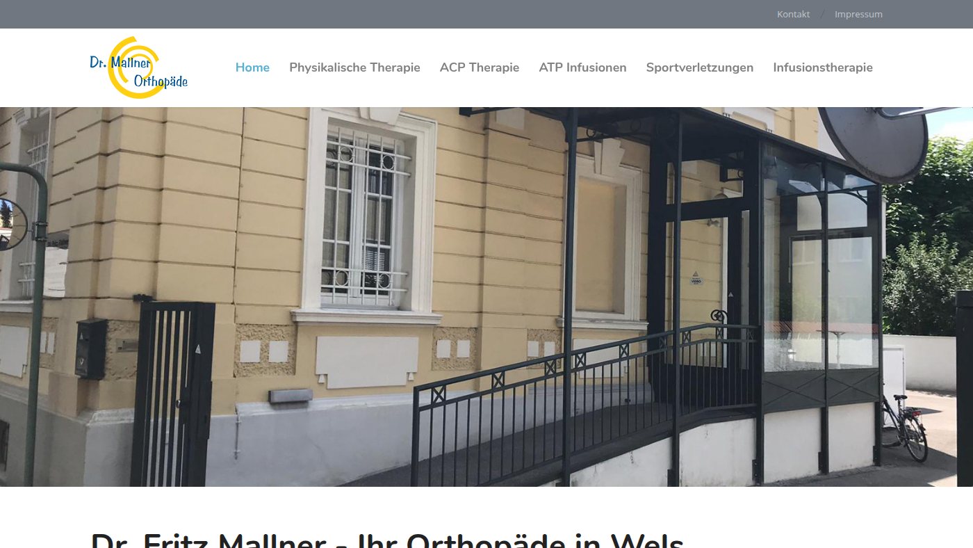 The home page of orthopaedie-mallner.at