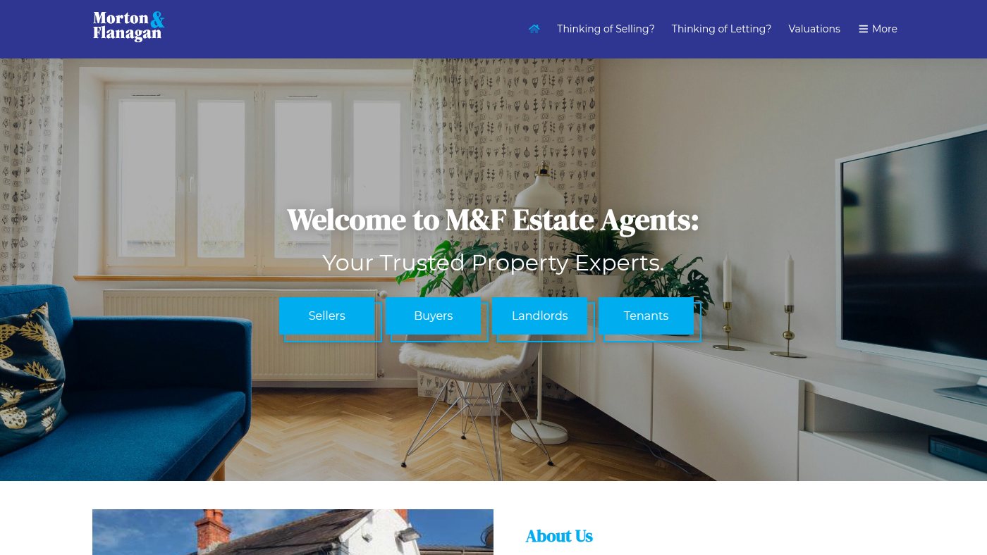 The home page of mandf.ie