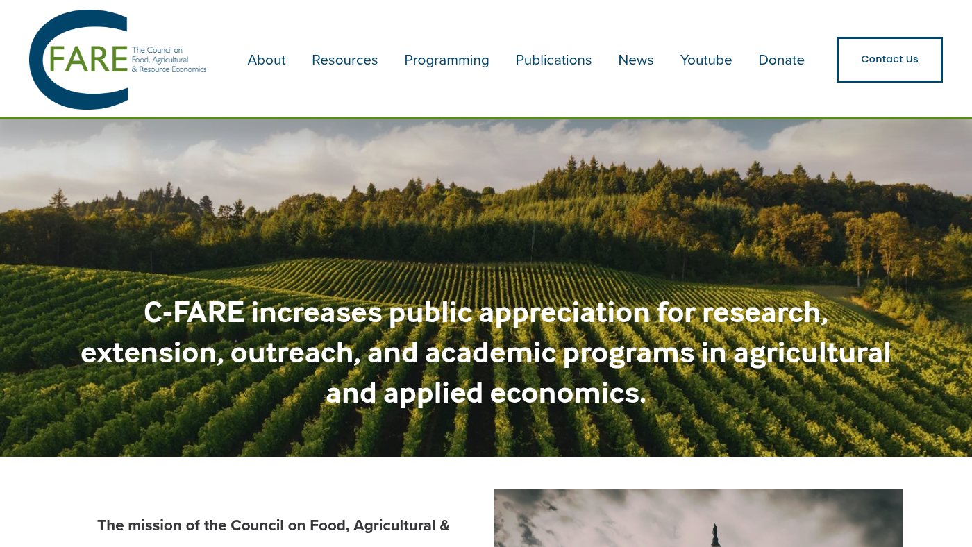The home page of cfare.org