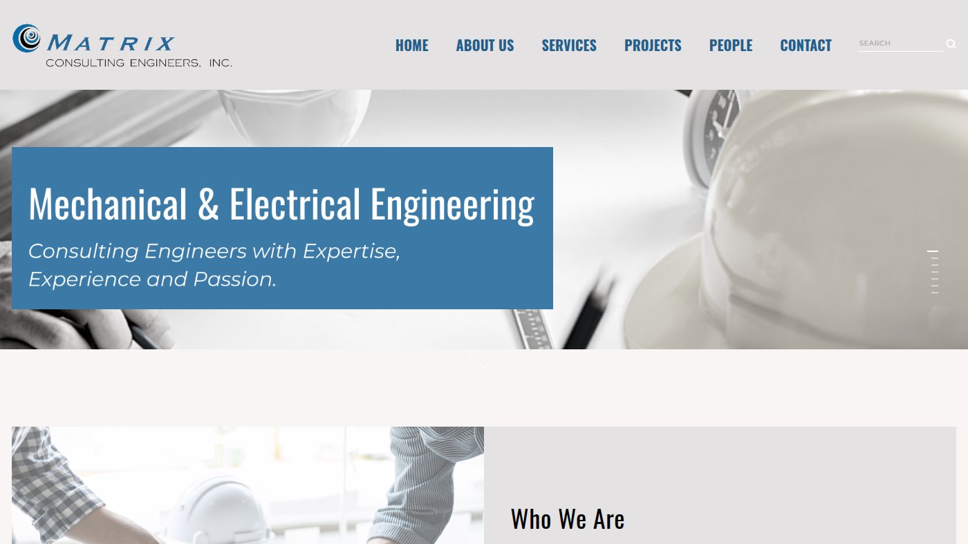The home page of matrixceinc.com