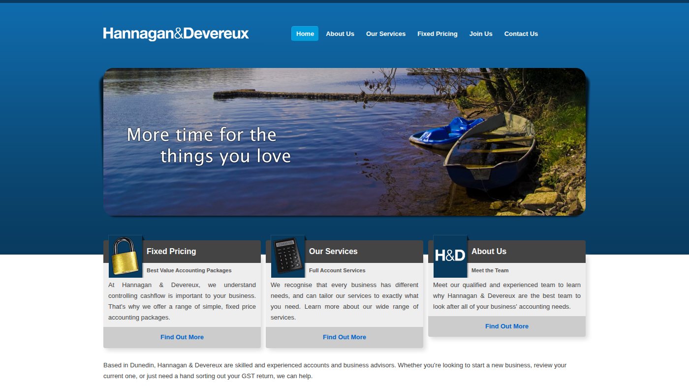 The home page of hdca.co.nz