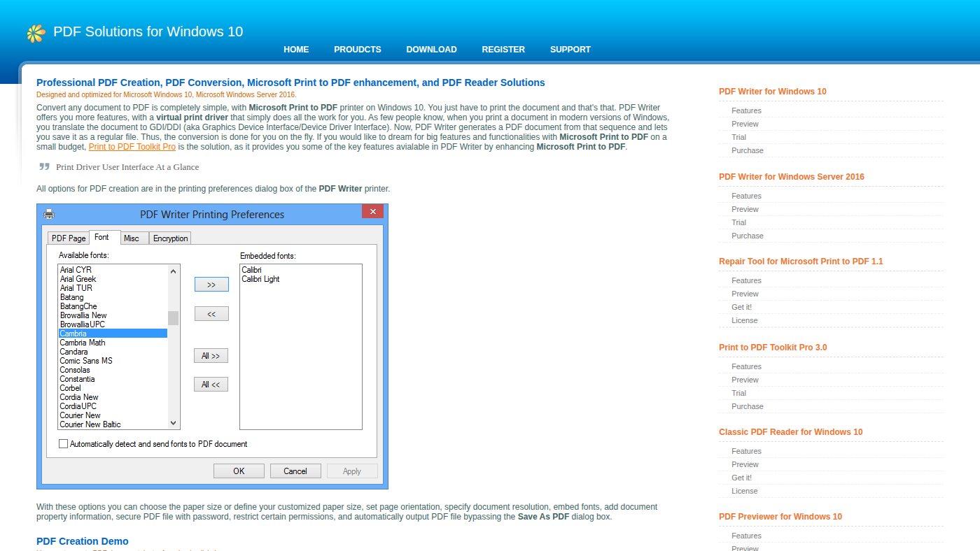 The home page of windows10pdf.com