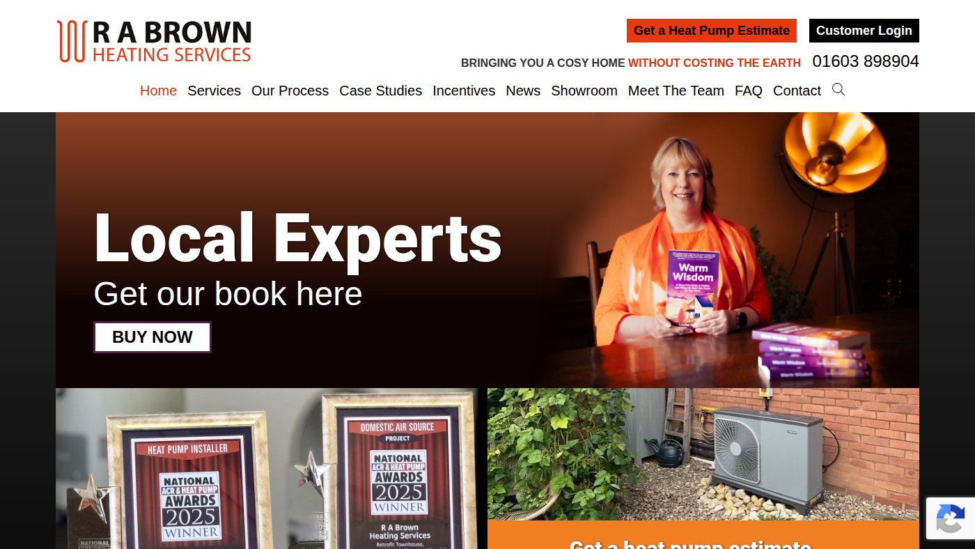 The home page of rabrown.co.uk