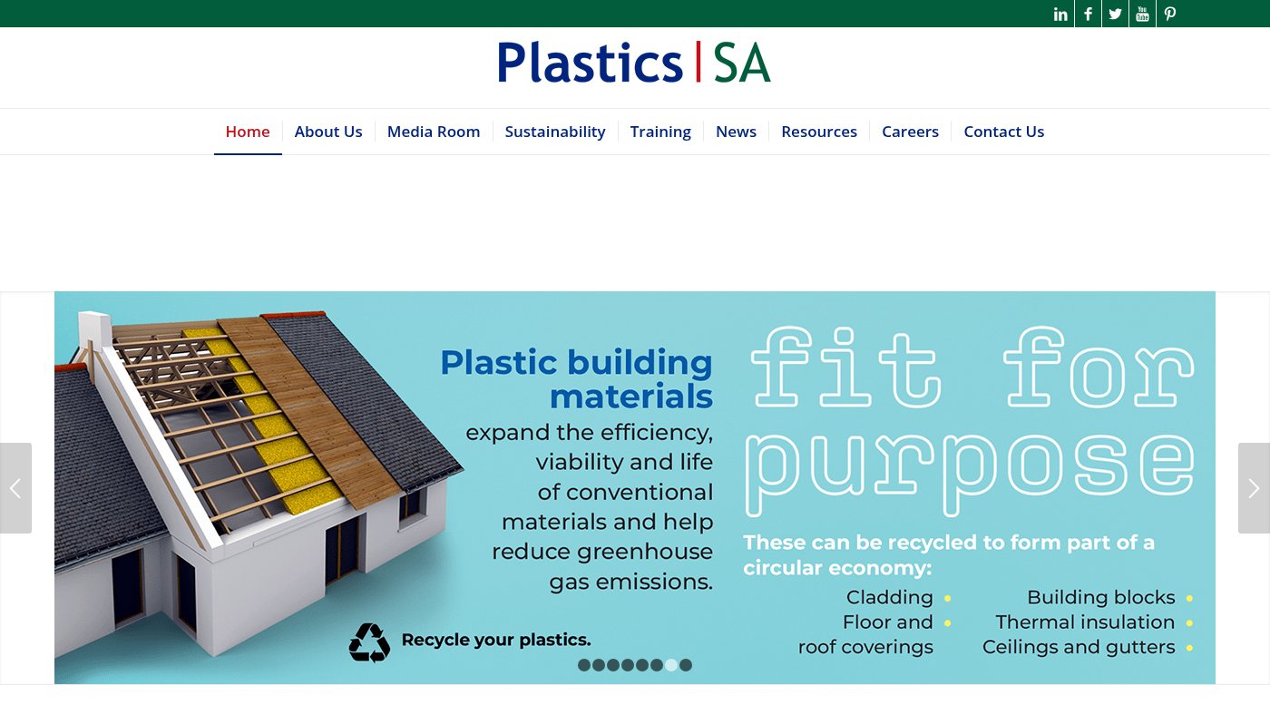 The home page of plasticsinfo.co.za