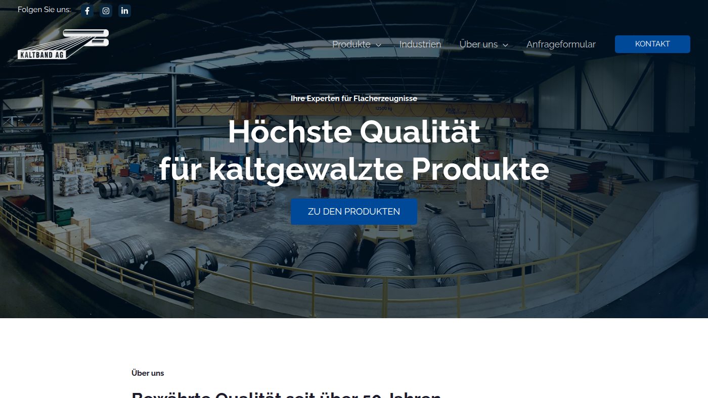 The home page of kaltband.ch