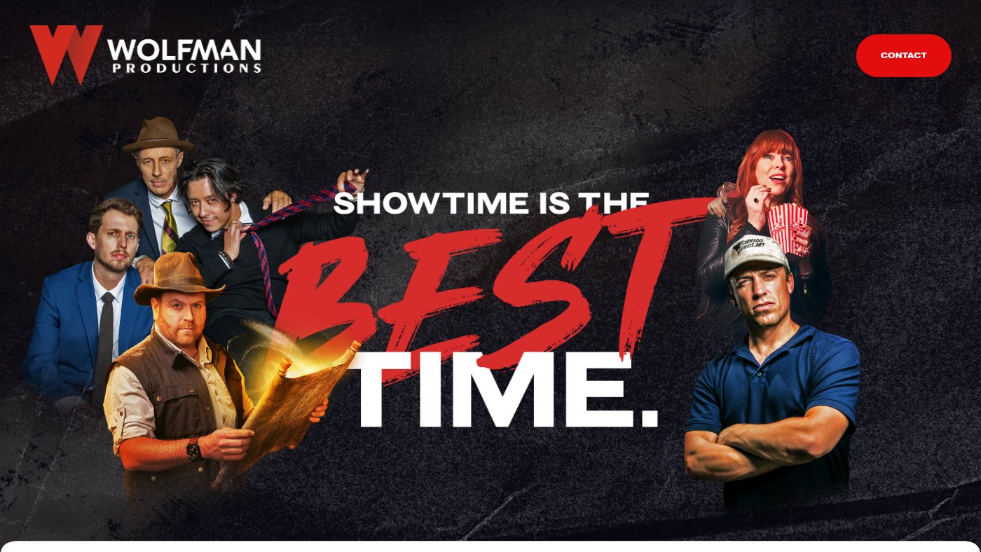 The home page of wolfmanproductions.com