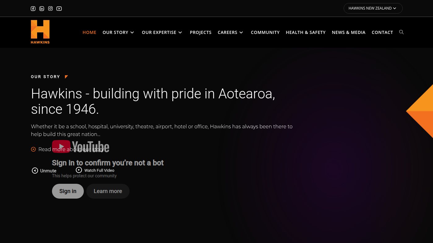 The home page of hawkins.co.nz