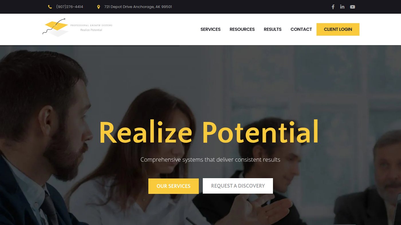 The home page of professionalgrowthsystems.com