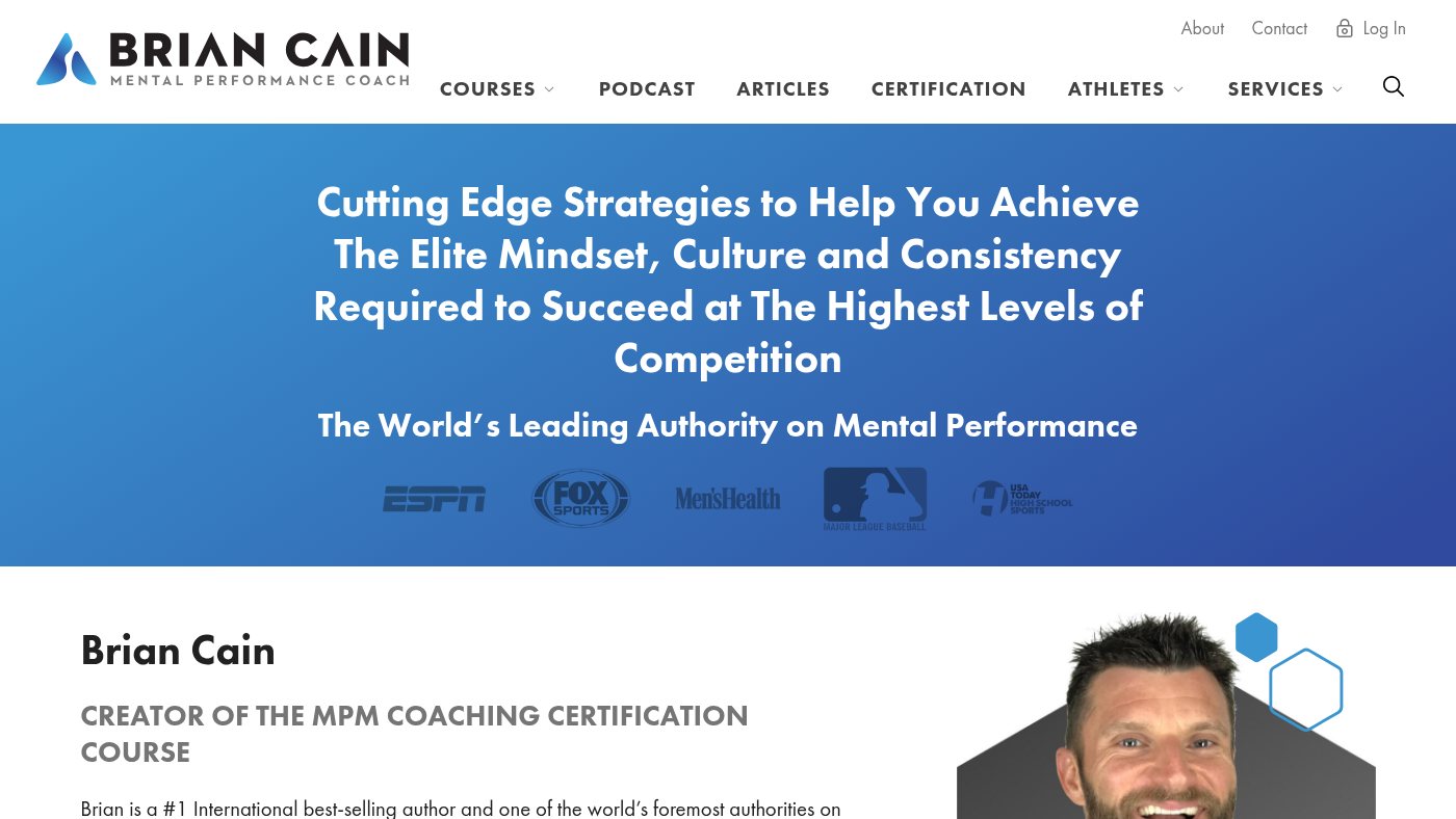 The home page of briancain.com