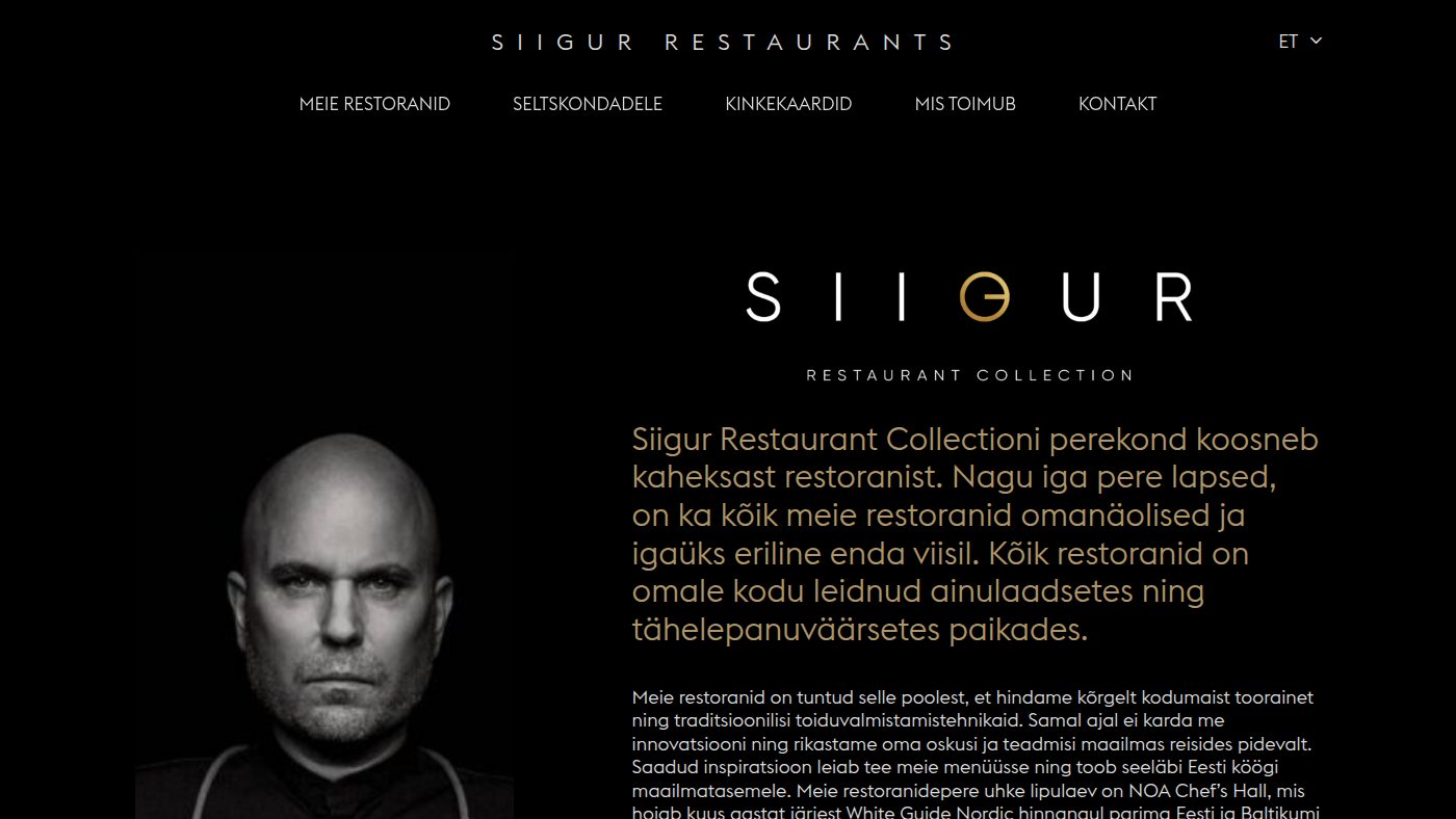 The home page of siigur.ee