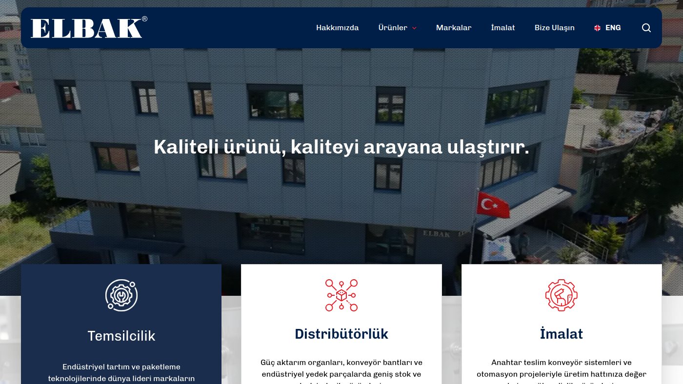 The home page of elbak.com.tr