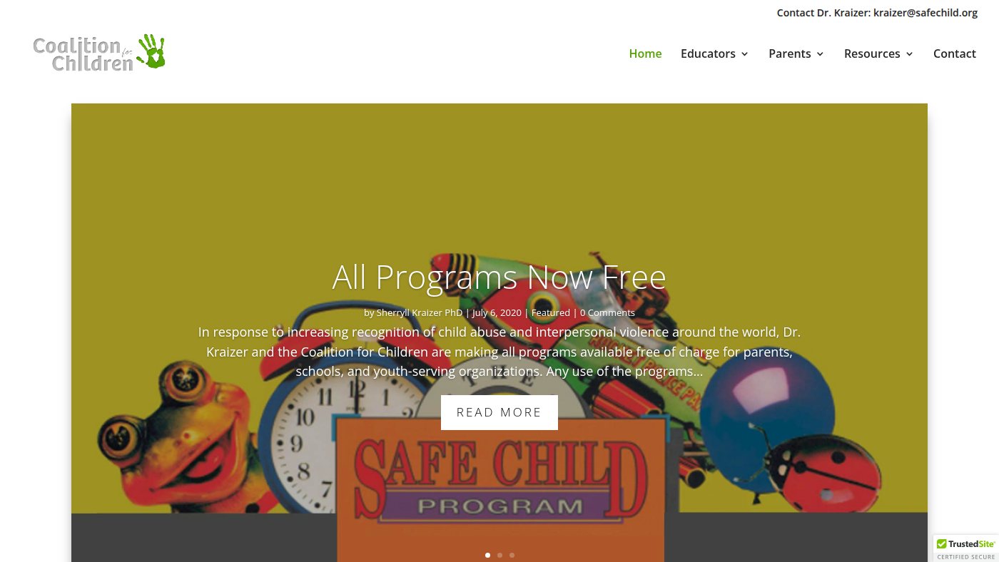 The home page of safechild.org