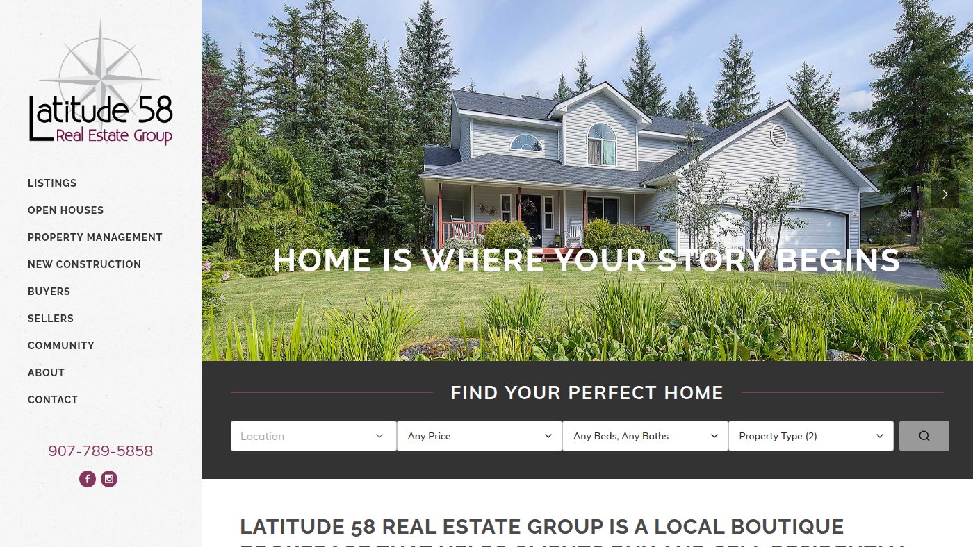 The home page of propertiesinjuneau.com