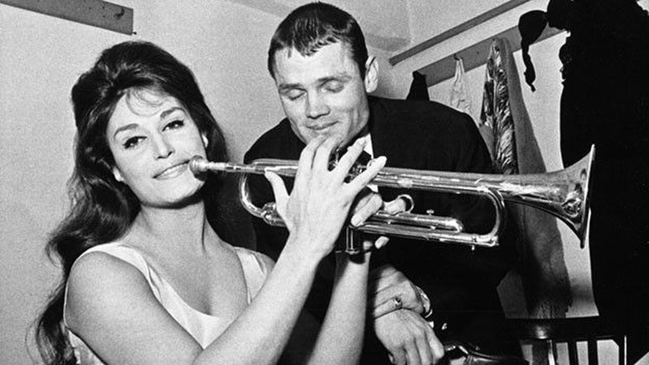 Dalida with Chet Baker on 13 April 1961 in Italy