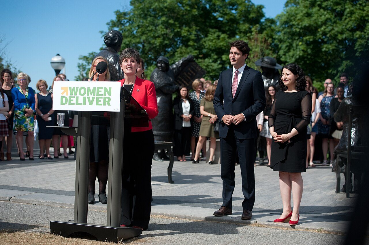 Trudeau con Maryam Monsef e Marie-Claude Bibeau al Women Deliver 2019 a Vancouver
