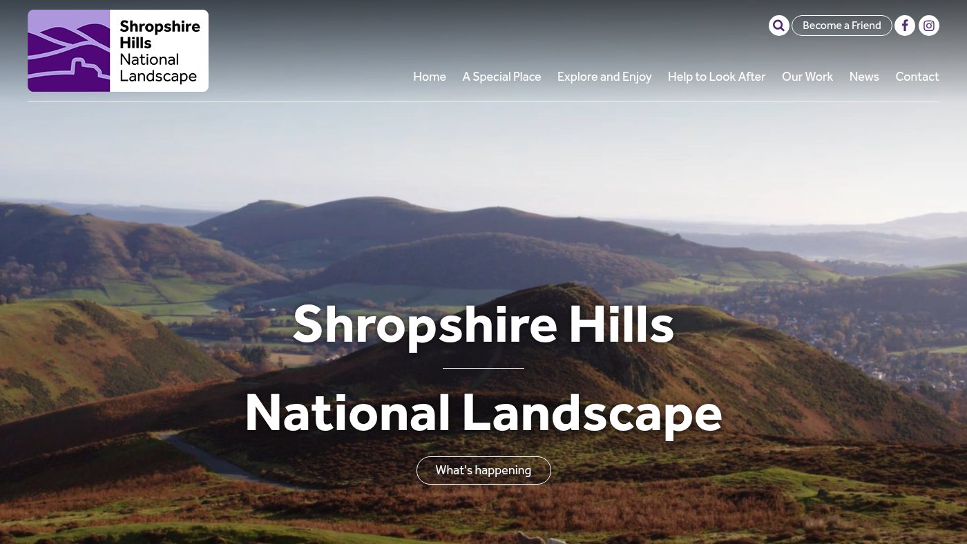 The home page of shropshirehills-nl.org.uk
