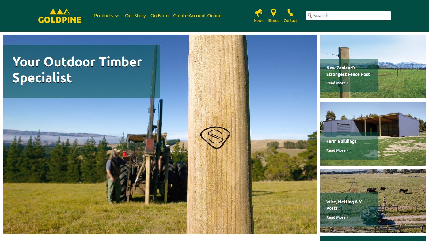 The home page of goldpine.co.nz
