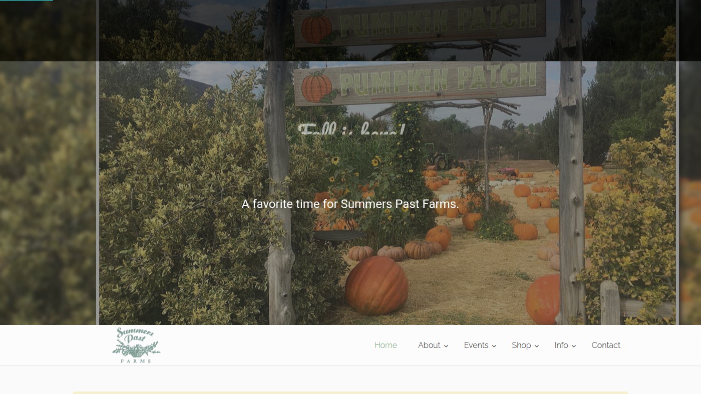 The home page of summerspastfarms.com